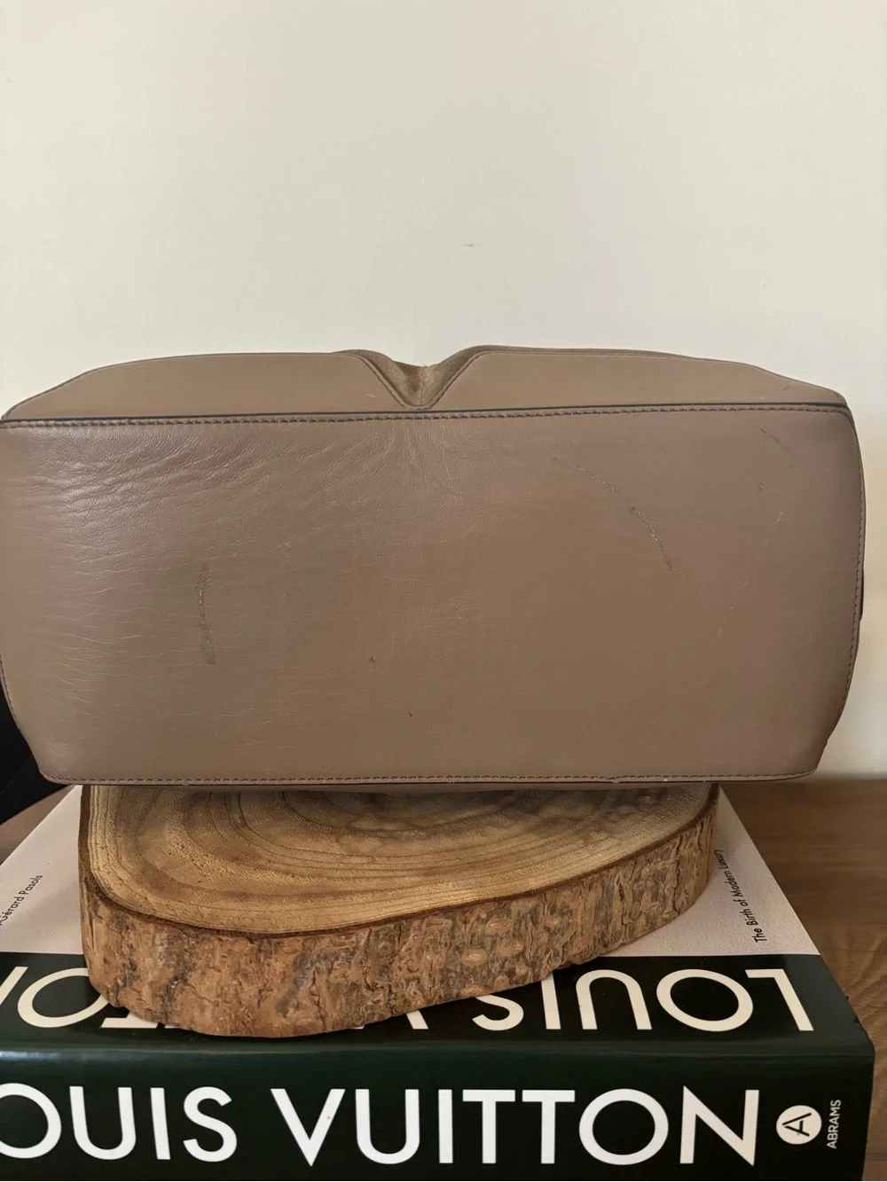 rag & bone Taupe Leather & Suede Messenger Bag with Black Strap